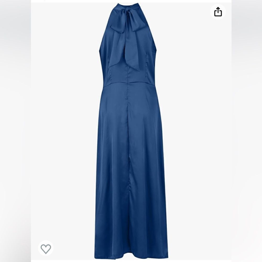 Satin Fall Solid Color Sexy High Waist Slit Neck Evening Dress Homecoming Dress - Picture 4 of 15